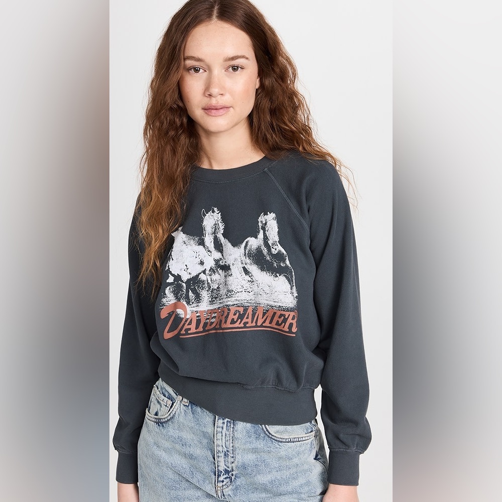 Daydreamer Horses Raglan Crewneck Sweatshirt Small